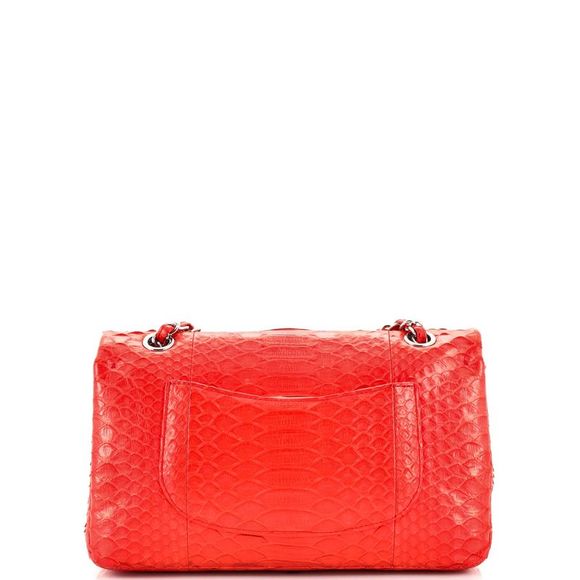 Chanel Classic Double Flap Bag Python Medium Orange - Picture 3 of 13